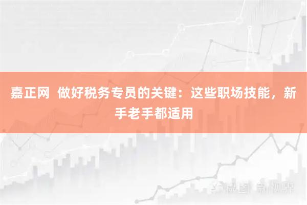 嘉正网  做好税务专员的关键：这些职场技能，新手老手都适用