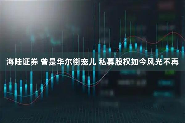 海陆证券 曾是华尔街宠儿 私募股权如今风光不再